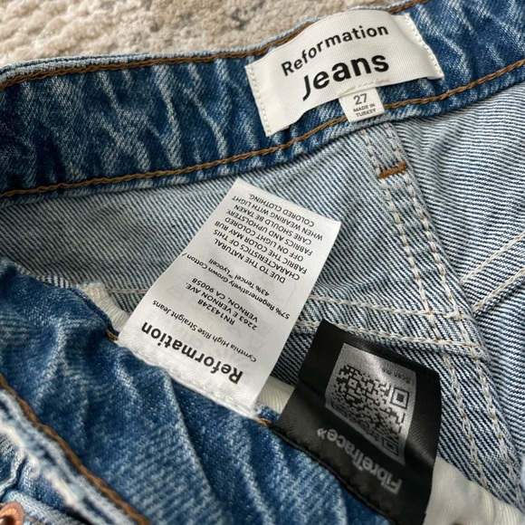 Reformation Cynthia Straight Leg Jeans‎ Size 27 High Rise $178 Colorado Wash - Picture 6 of 8